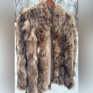 Vintage Raccoon Fur Coat Thick Plush Fur Rocker Glam Custom Made M/L